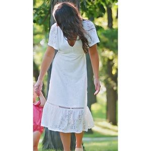 White mid length dress